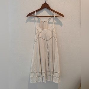 Lulu’s White Lined Eyelet Dress - S